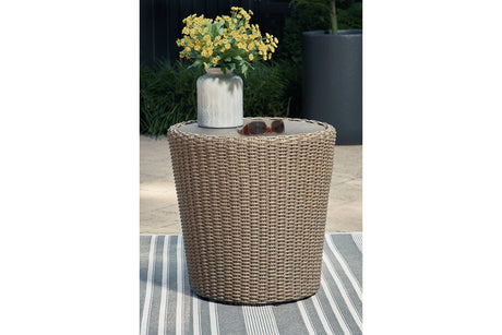 DANSON Beige Outdoor End Table from Ashley - Luna Furniture
