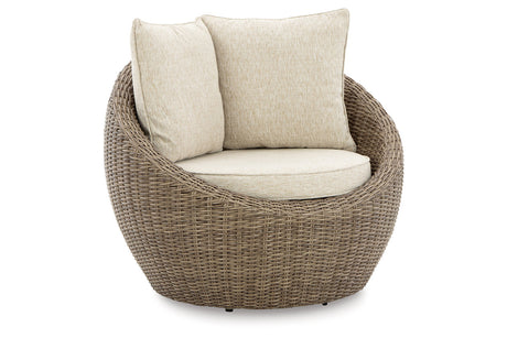 DANSON Beige Swivel Lounge with Cushion from Ashley - Luna Furniture