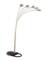 Dacre Chrome and Black 5-Light Floor Lamp with Curvy Dome Shades from Coaster - Luna Furniture
