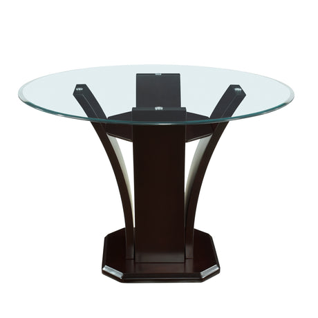 Daisy Dark Brown Glass-Top 54" Round Counter Height Table from Homelegance - Luna Furniture
