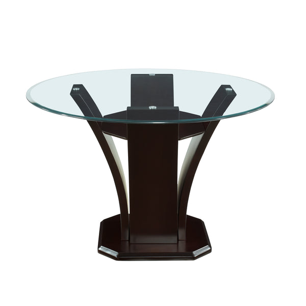 Daisy Espresso 48" Glass-Top Round Dining Table