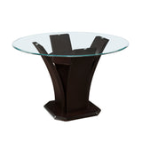 Daisy Espresso 48" Glass-Top Round Dining Table from Homelegance - Luna Furniture