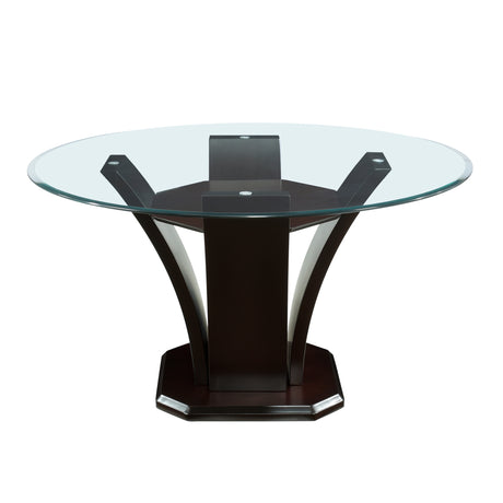 Daisy Espresso 54" Glass-Top Round Dining Table from Homelegance - Luna Furniture