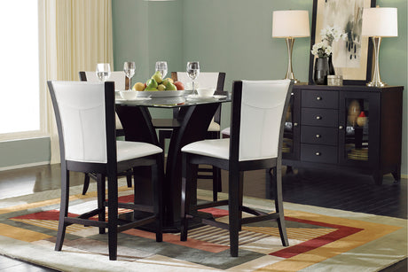 Daisy Espresso 54" Glass-Top Square Counter Height Table from Homelegance - Luna Furniture