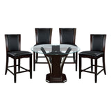 Daisy Espresso/Dark Brown 5-Piece 48" Glass-Top Round Counter Height Set from Homelegance - Luna Furniture