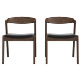 Dakota Black Leather Solid Wood Dining Chair from Ashcroft Furniture - Luna Furniture