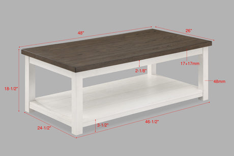 Dakota Chalk White Coffee Table with Casters from Crown Mark - Luna Furniture