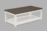 Dakota Chalk White Coffee Table with Casters from Crown Mark - Luna Furniture