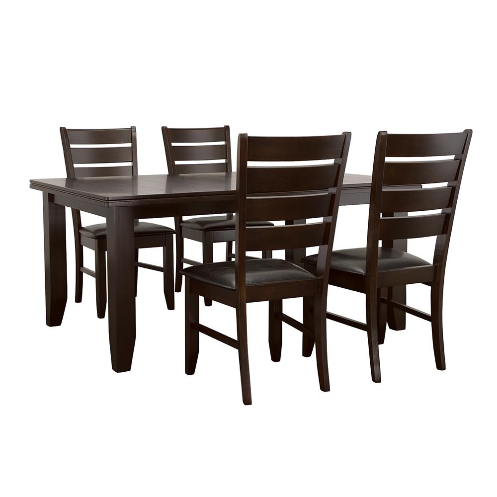 Dalila Cappuccino and Black 5-Piece Dining Set from Coaster - Luna Furniture