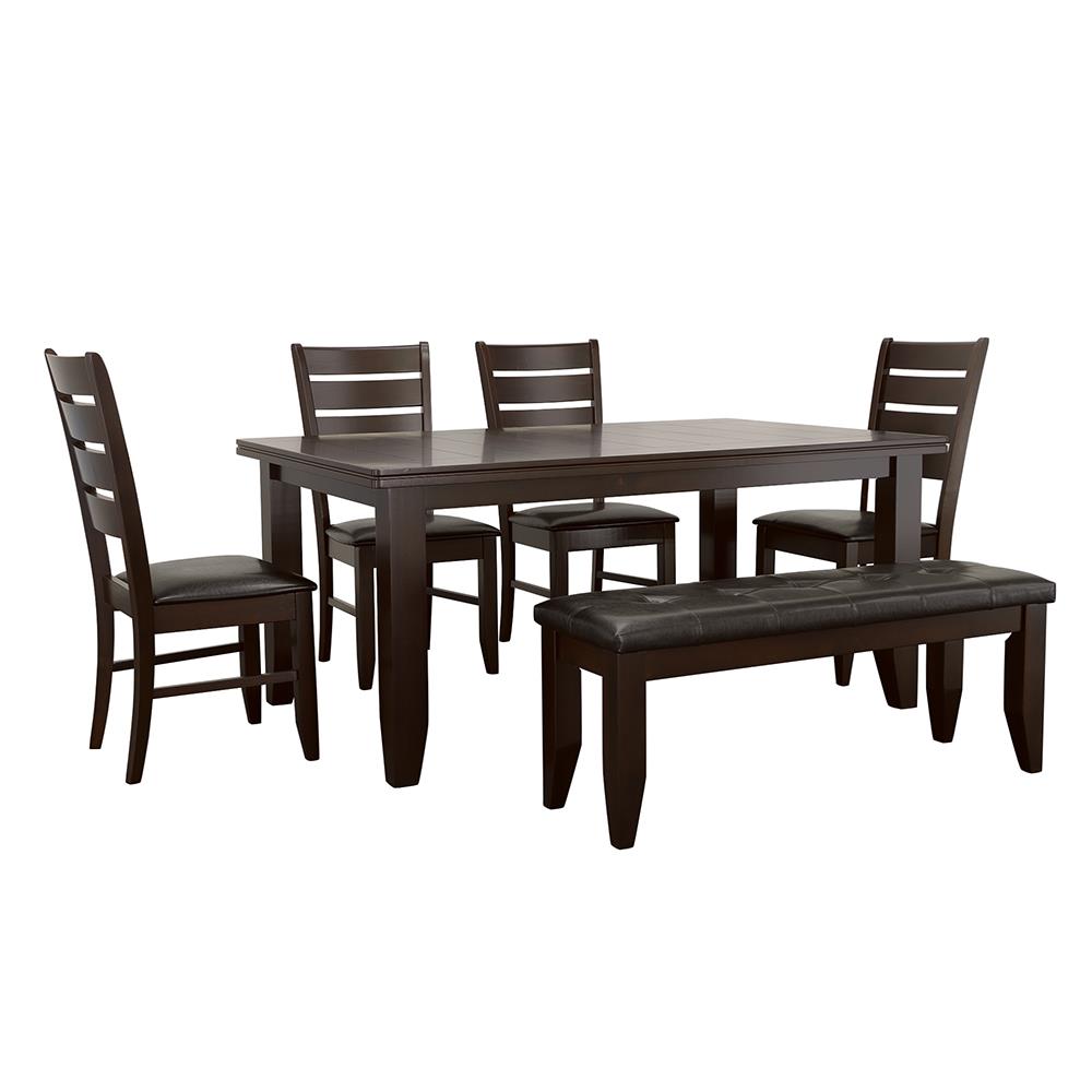 Dalila Cappuccino and Black 6-Piece Dining Set from Coaster - Luna Furniture