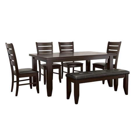 Dalila Cappuccino and Black 6-Piece Dining Set from Coaster - Luna Furniture
