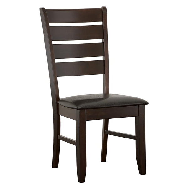 Dalila Cappuccino and Black Ladder Back Side Chairs, Set of 2