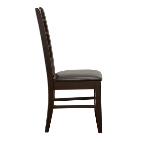 Dalila Cappuccino and Black Ladder Back Side Chairs, Set of 2 from Coaster - Luna Furniture