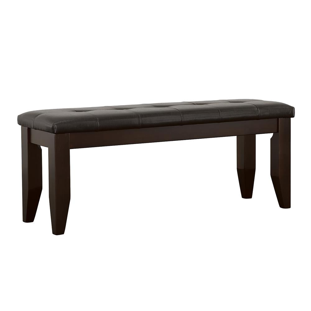 Dalila Cappuccino and Black Tufted Upholstered Dining Bench from Coaster - Luna Furniture