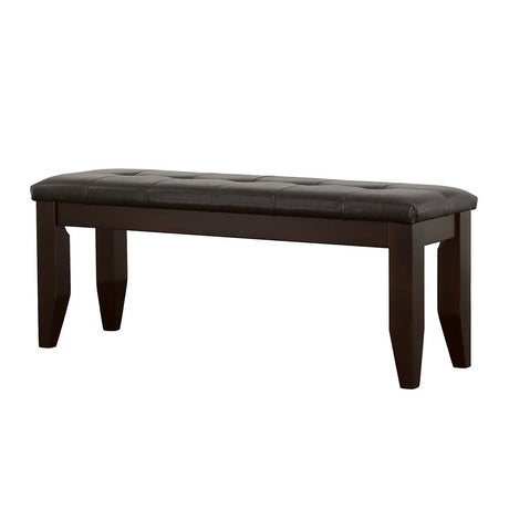 Dalila Cappuccino and Black Tufted Upholstered Dining Bench from Coaster - Luna Furniture