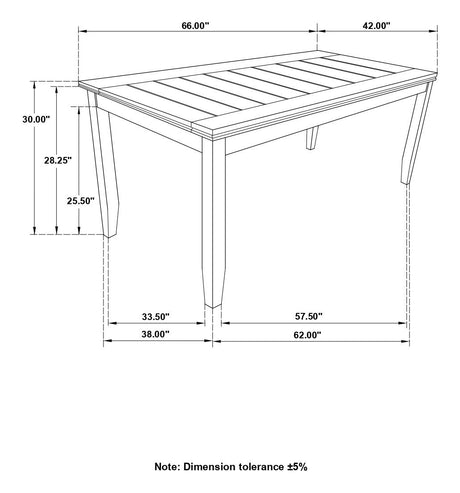 Dalila Dark Gray Rectangular Plank Top Dining Table from Coaster - Luna Furniture
