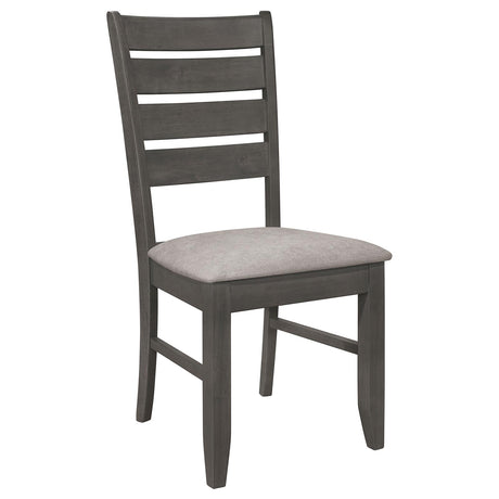 Dalila Gray and Dark Gray Ladder Back Side Chair, Set of 2 from Coaster - Luna Furniture