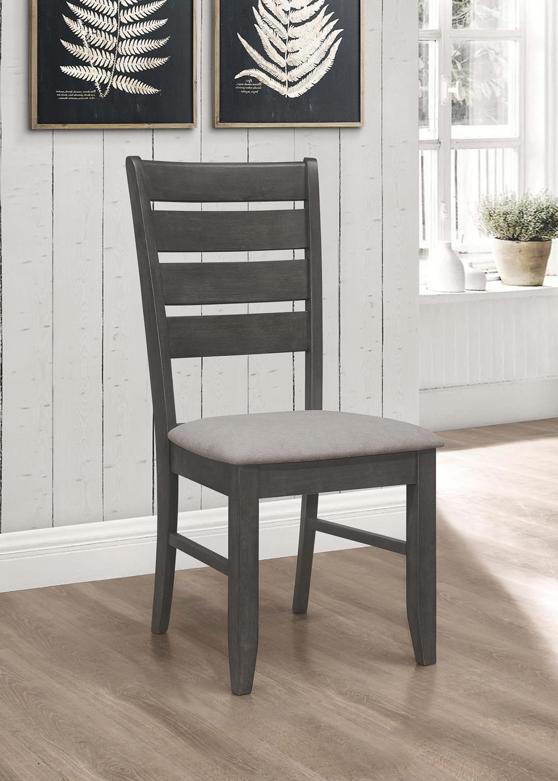 Dalila Gray and Dark Gray Ladder Back Side Chair, Set of 2 from Coaster - Luna Furniture