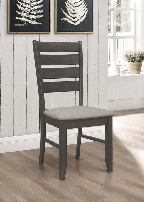 Dalila Gray and Dark Gray Ladder Back Side Chair, Set of 2 from Coaster - Luna Furniture