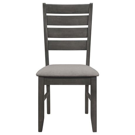 Dalila Gray and Dark Gray Ladder Back Side Chair, Set of 2 from Coaster - Luna Furniture