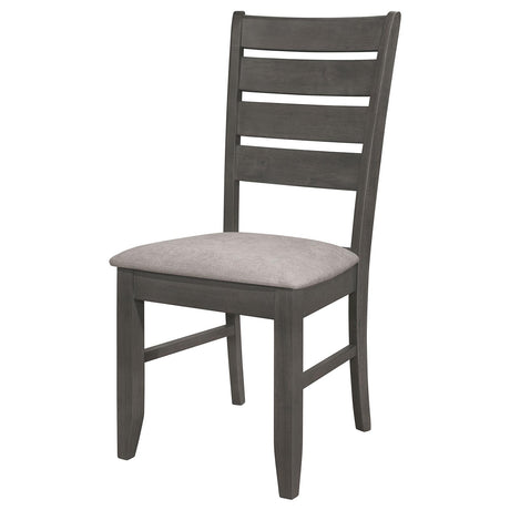 Dalila Gray and Dark Gray Ladder Back Side Chair, Set of 2 from Coaster - Luna Furniture