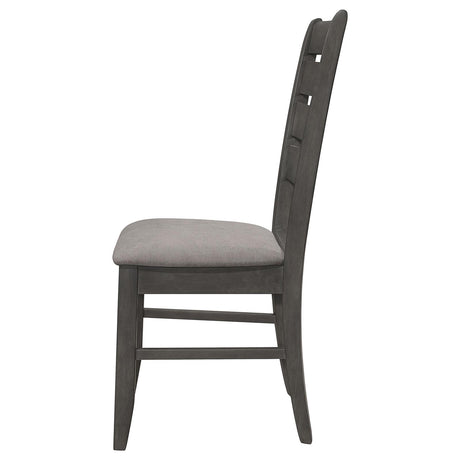 Dalila Gray and Dark Gray Ladder Back Side Chair, Set of 2 from Coaster - Luna Furniture