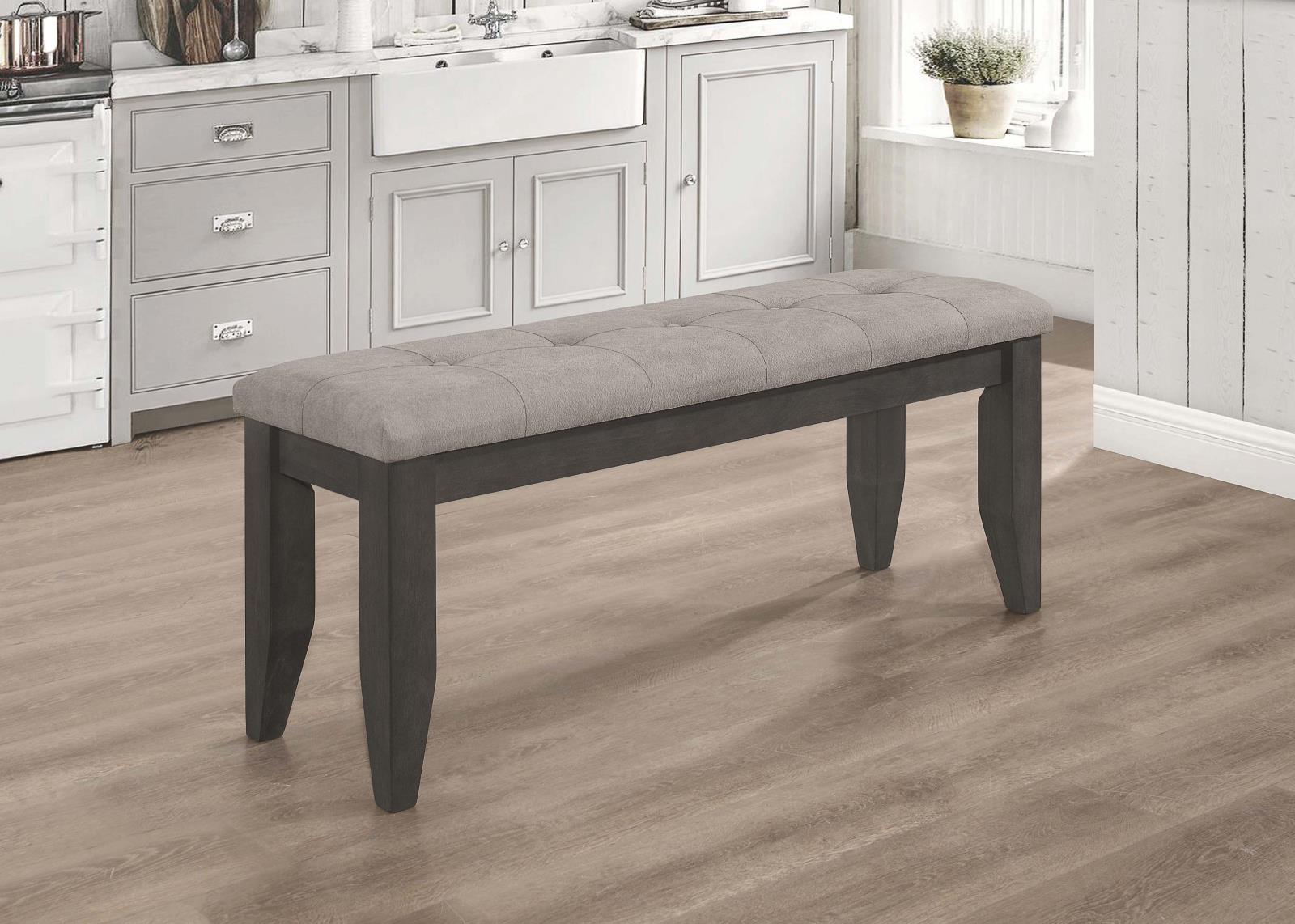 Dalila Padded Cushion Bench Grey and Dark Grey - Luna Furniture