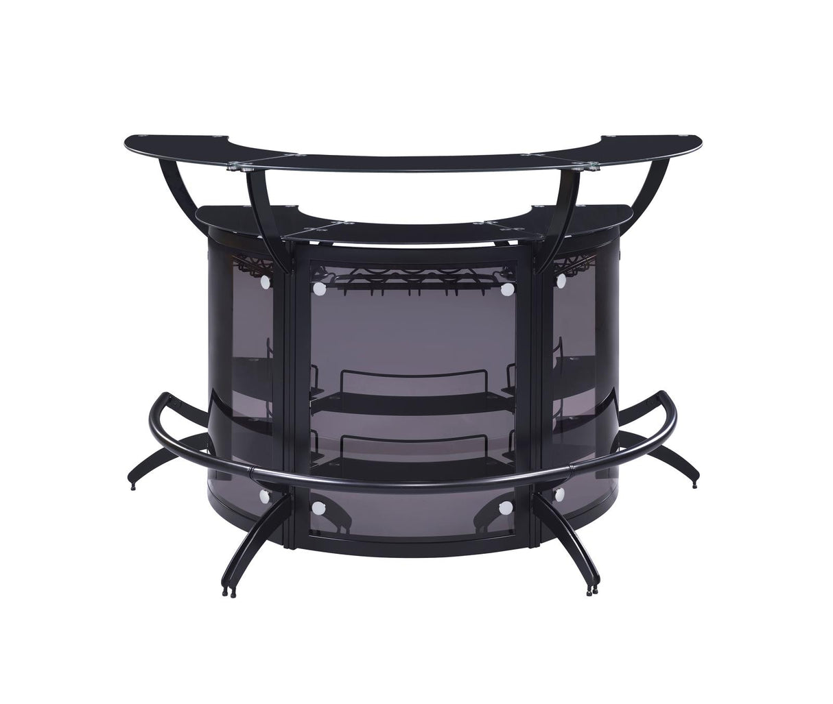 Dallas Smoke and Black Curved Bar Unit from Coaster - Luna Furniture