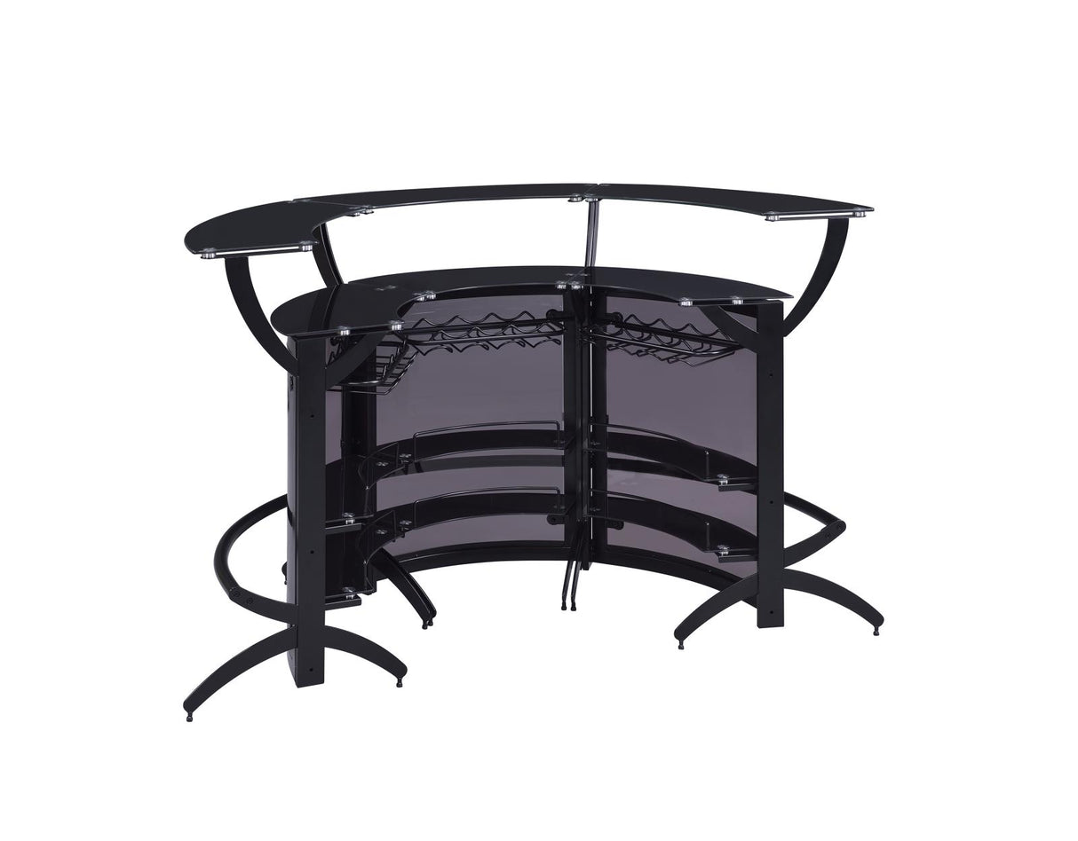 Dallas Smoke and Black Curved Bar Unit from Coaster - Luna Furniture