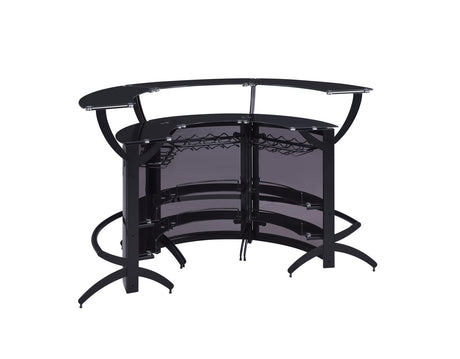 Dallas Smoke and Black Curved Bar Unit from Coaster - Luna Furniture