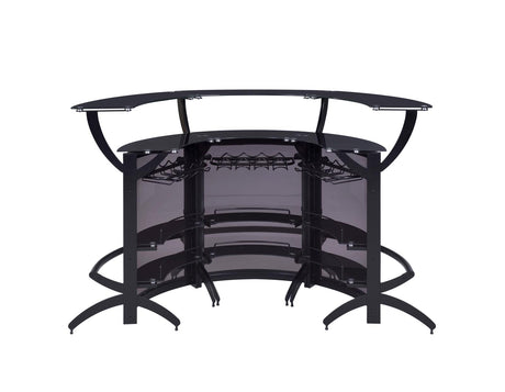 Dallas Smoke and Black Curved Bar Unit from Coaster - Luna Furniture