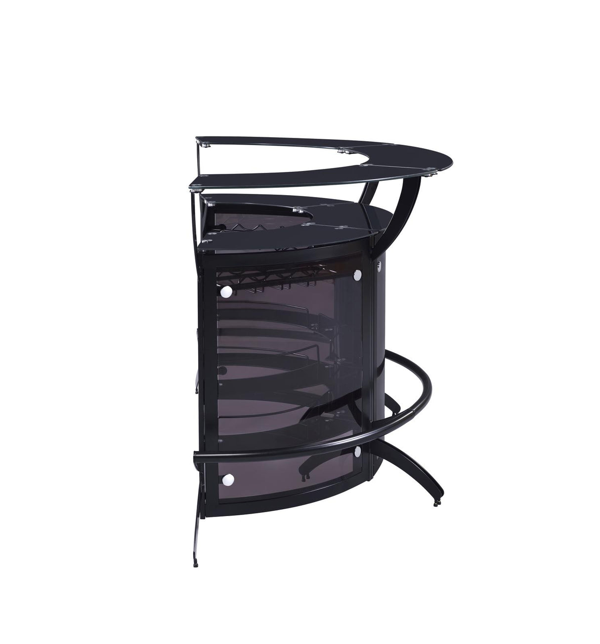 Dallas Smoke and Black Curved Bar Unit from Coaster - Luna Furniture