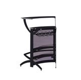 Dallas Smoked and Black 3-Bottle Wine Rack Bar Unit from Coaster - Luna Furniture