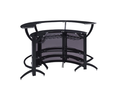 Dallas Smoked and Black 3-Bottle Wine Rack Bar Unit from Coaster - Luna Furniture