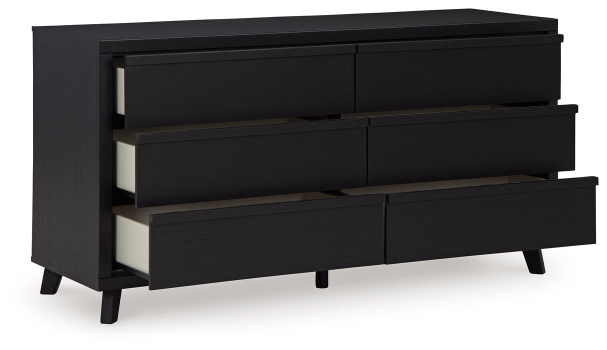 Ashley Black Danziar Six Drawer Dresser