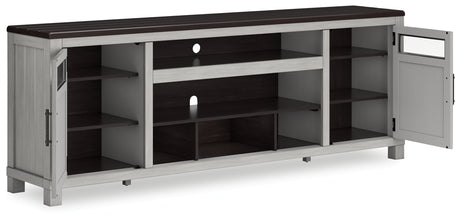 Darborn Gray/Brown 88" TV Stand from Ashley - Luna Furniture