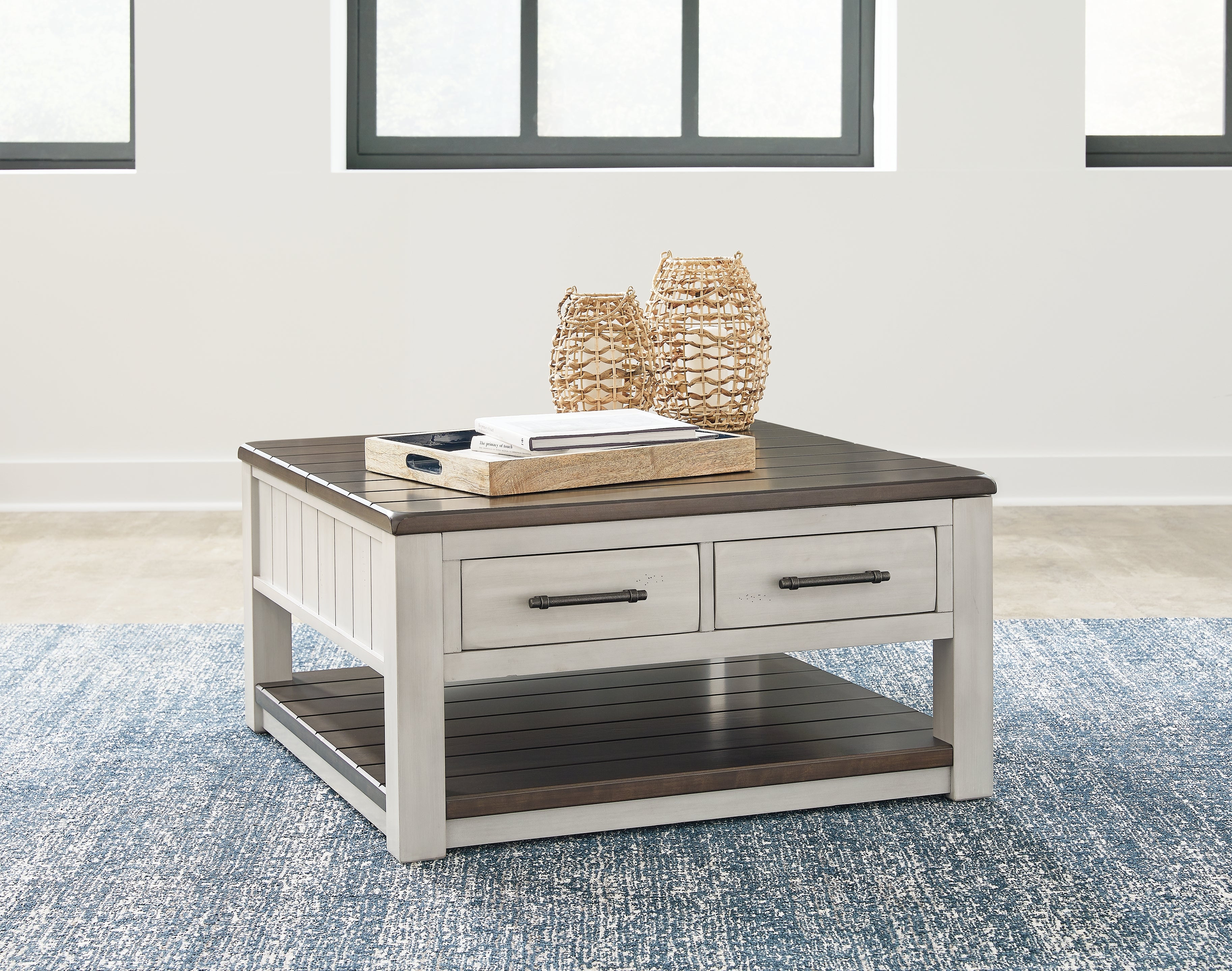 Darborn Gray/Brown Lift Top Coffee Table - Luna Furniture