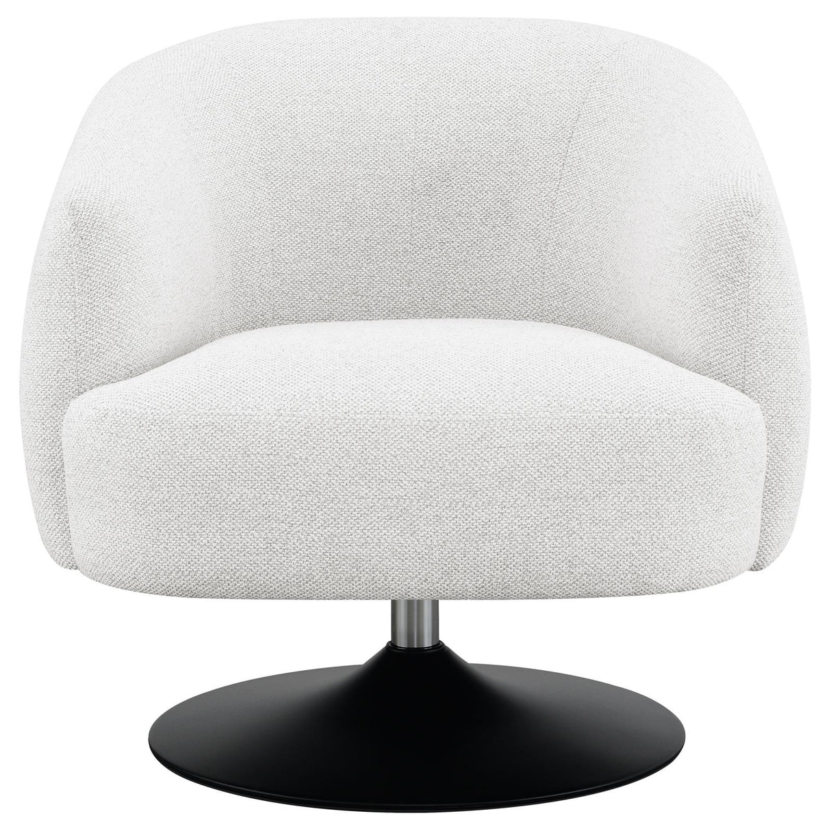 Dave Beige and Matte Black Upholstered Swivel Accent Chair from Coaster - Luna Furniture