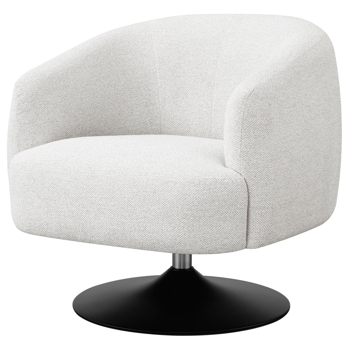 Dave Beige and Matte Black Upholstered Swivel Accent Chair from Coaster - Luna Furniture