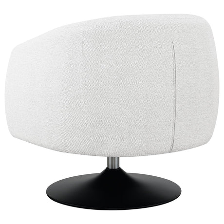 Dave Beige and Matte Black Upholstered Swivel Accent Chair from Coaster - Luna Furniture