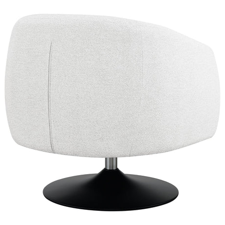 Dave Beige and Matte Black Upholstered Swivel Accent Chair from Coaster - Luna Furniture