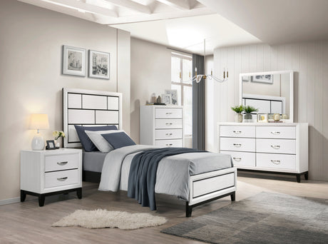 Davi White Twin Panel Bed from Homelegance - Luna Furniture