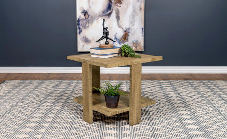 Dawn Mango Square Engineered Wood End Table With Shelf from Coaster - Luna Furniture