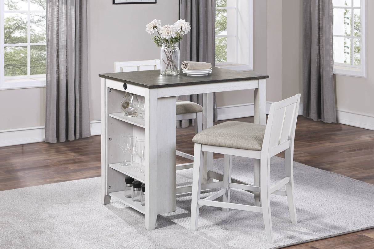 Daye White/Gray/Brown 3-Piece Counter Height Set from Homelegance - Luna Furniture