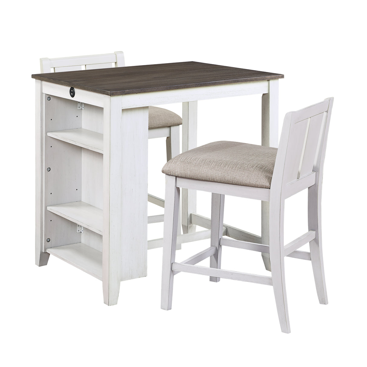 Daye White/Gray/Brown 3-Piece Counter Height Set from Homelegance - Luna Furniture