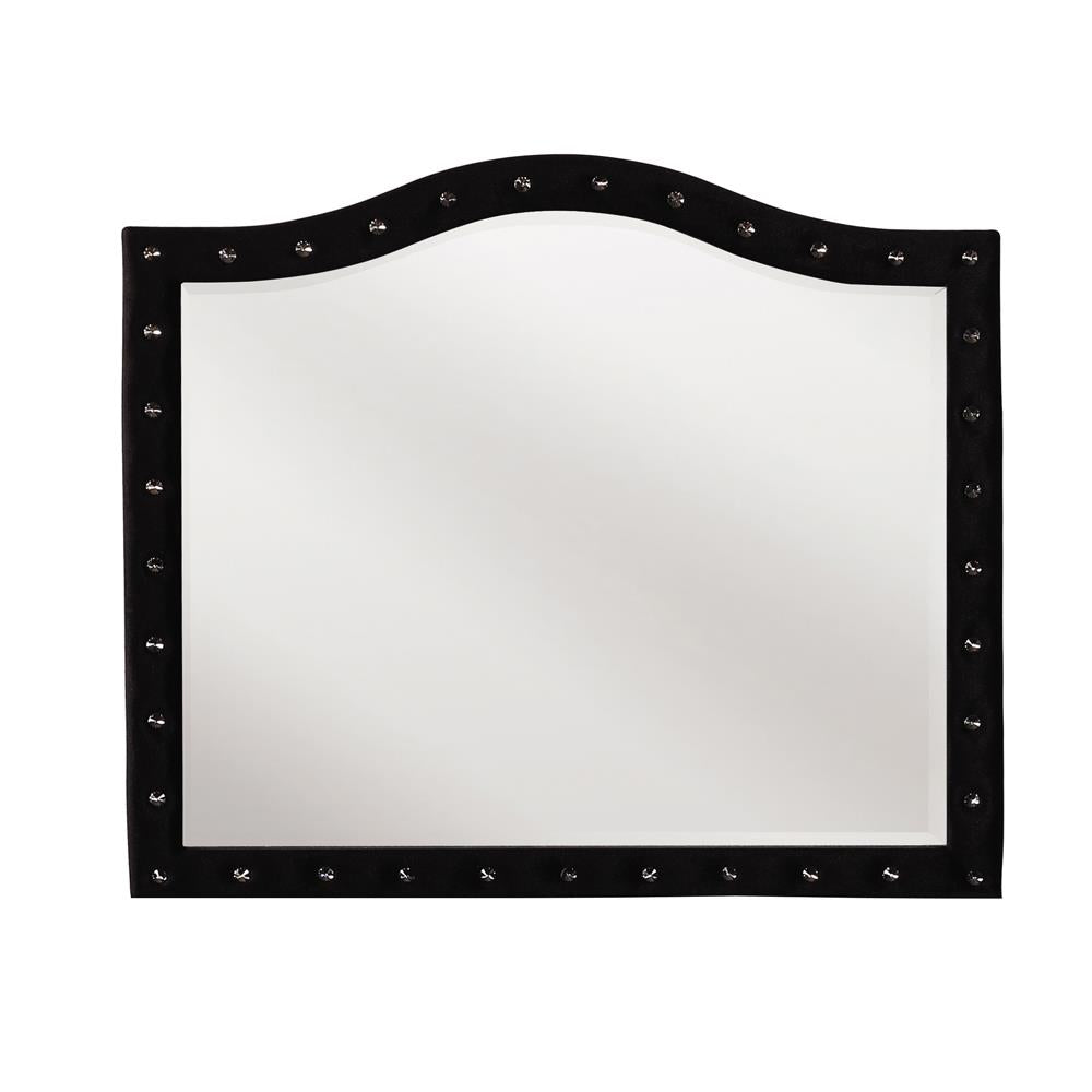 Deanna Black Button Tufted Mirror (Mirror Only) from Coaster - Luna Furniture