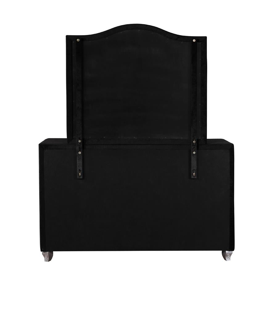 Deanna Black Button Tufted Mirror (Mirror Only) from Coaster - Luna Furniture