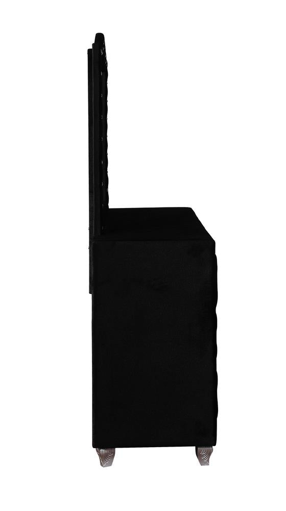 Deanna Black Button Tufted Mirror (Mirror Only) from Coaster - Luna Furniture