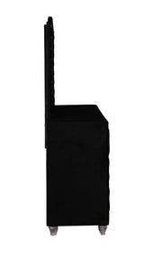 Deanna Black Button Tufted Mirror (Mirror Only) from Coaster - Luna Furniture