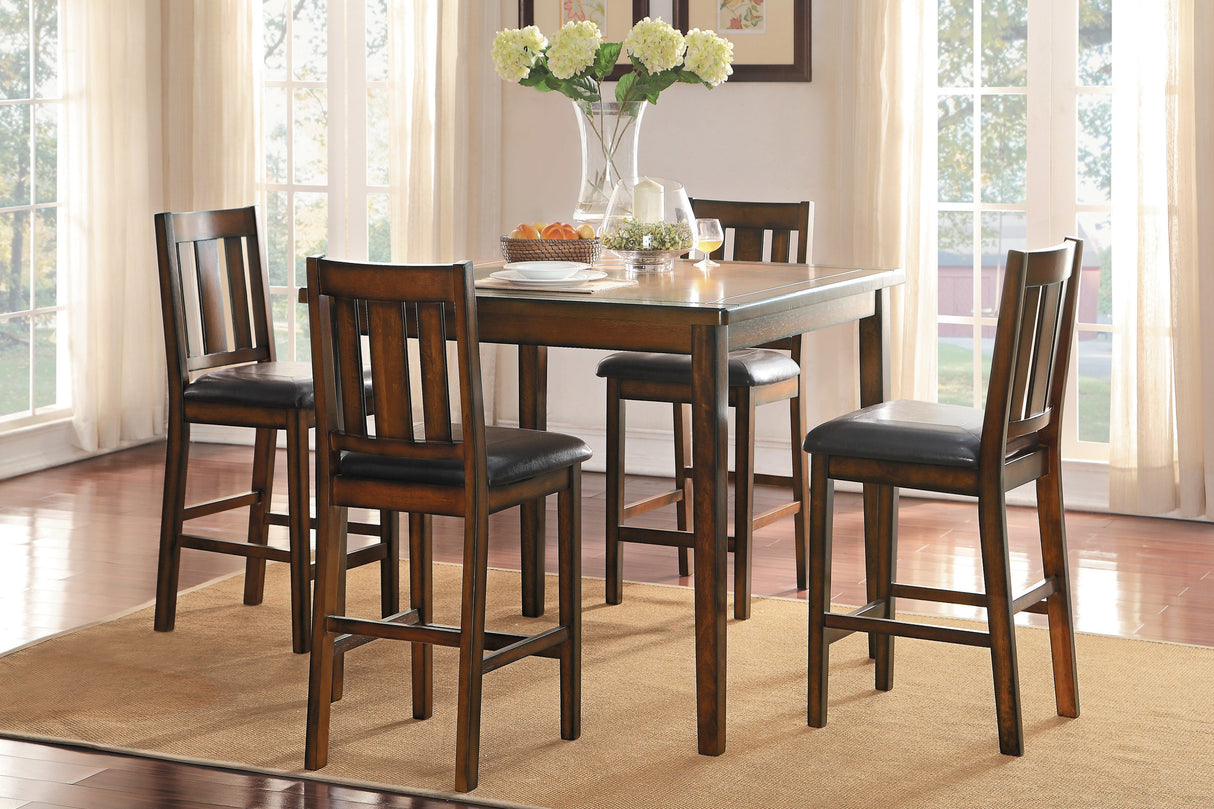 Delmar Burnished Brown 5-Piece Counter Height Set from Homelegance - Luna Furniture